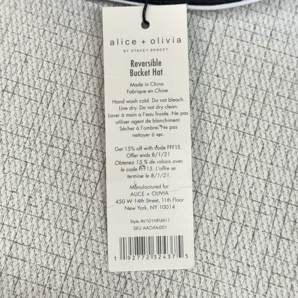 Alice‎ & Olivia Reversible Black Daisy Bucket Hat White NWT main image 4